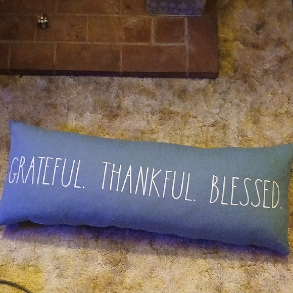 Rae Dunn Other - Blue Grateful Thankful Blessed Pillow